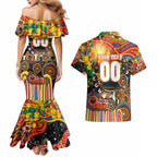 Personalised NAIDOC Week 2025 Suns Football Couples Matching Mermaid Dress and Hawaiian Shirt Aboriginal Dot Painting