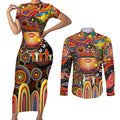 Personalised NAIDOC Week 2025 Suns Football Couples Matching Short Sleeve Bodycon Dress and Long Sleeve Button Shirt Aboriginal Dot Painting
