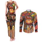 Personalised NAIDOC Week 2025 Suns Football Couples Matching Tank Maxi Dress and Long Sleeve Button Shirt Aboriginal Dot Painting