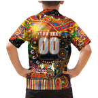 Personalised NAIDOC Week 2025 Suns Football Family Matching Mermaid Dress and Hawaiian Shirt Aboriginal Dot Painting