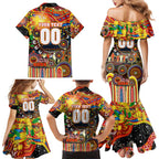 Personalised NAIDOC Week 2025 Suns Football Family Matching Mermaid Dress and Hawaiian Shirt Aboriginal Dot Painting
