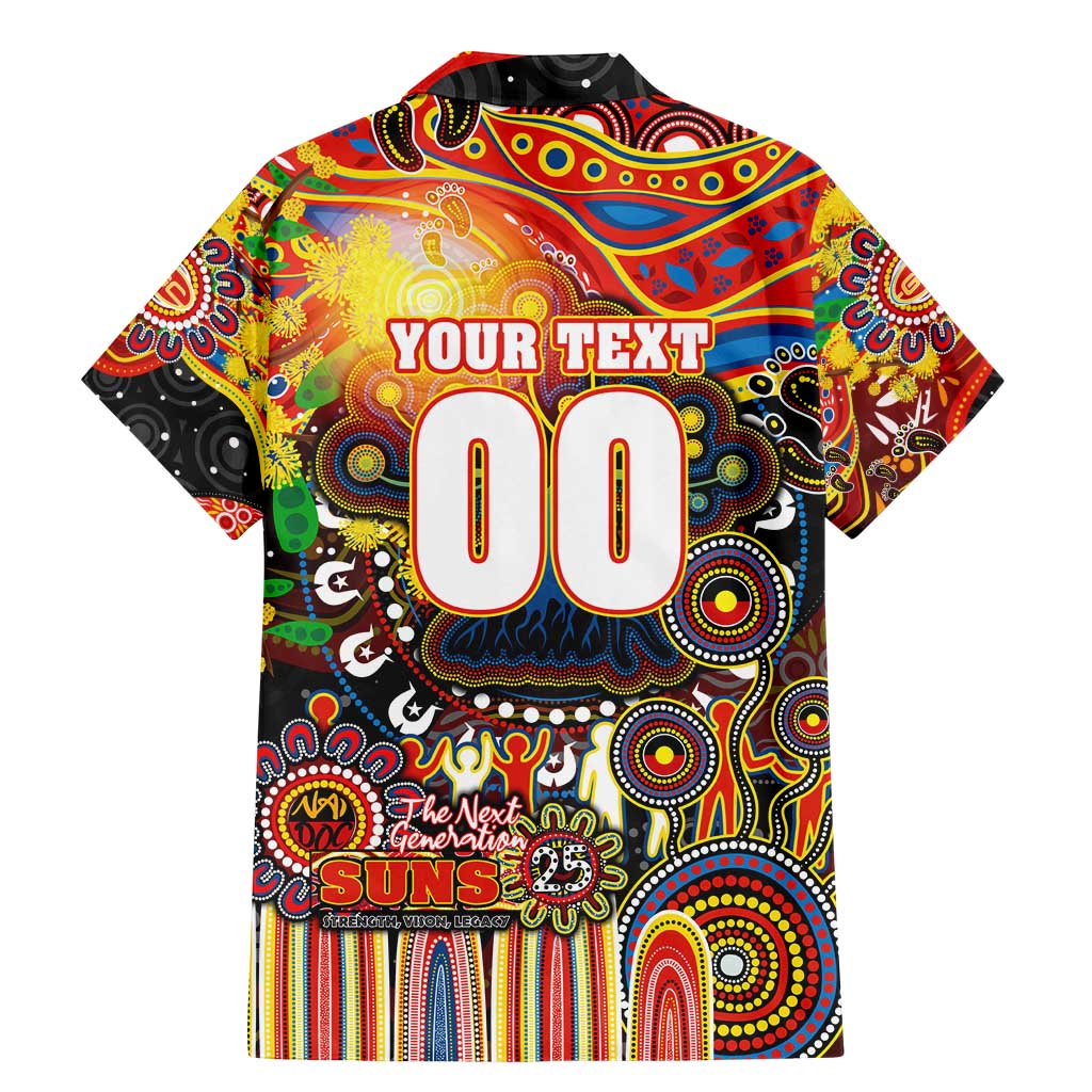 Personalised NAIDOC Week 2025 Suns Football Family Matching Mermaid Dress and Hawaiian Shirt Aboriginal Dot Painting