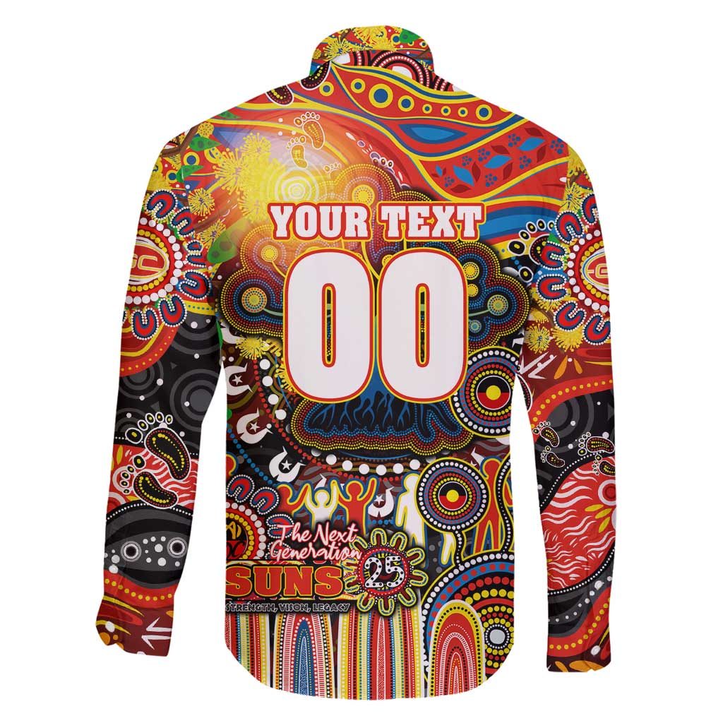Personalised NAIDOC Week 2025 Suns Football Family Matching Mermaid Dress and Hawaiian Shirt Aboriginal Dot Painting