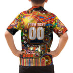 Personalised NAIDOC Week 2025 Suns Football Family Matching Off The Shoulder Long Sleeve Dress and Hawaiian Shirt Aboriginal Dot Painting