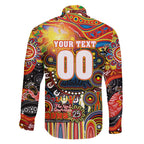 Personalised NAIDOC Week 2025 Suns Football Family Matching Off Shoulder Short Dress and Hawaiian Shirt Aboriginal Dot Painting