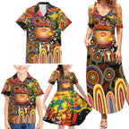 Personalised NAIDOC Week 2025 Suns Football Family Matching Summer Maxi Dress and Hawaiian Shirt Aboriginal Dot Painting