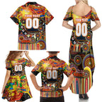 Personalised NAIDOC Week 2025 Suns Football Family Matching Summer Maxi Dress and Hawaiian Shirt Aboriginal Dot Painting