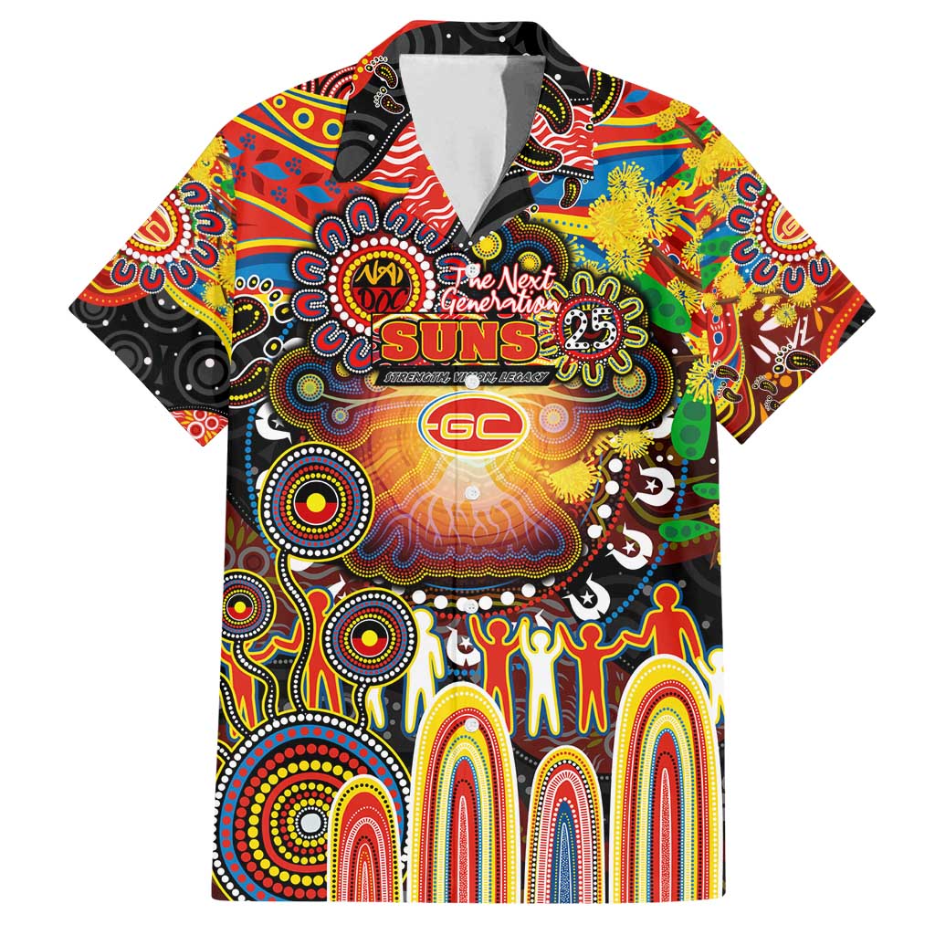 Personalised NAIDOC Week 2025 Suns Football Family Matching Summer Maxi Dress and Hawaiian Shirt Aboriginal Dot Painting