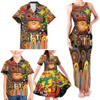 Personalised NAIDOC Week 2025 Suns Football Family Matching Tank Maxi Dress and Hawaiian Shirt Aboriginal Dot Painting