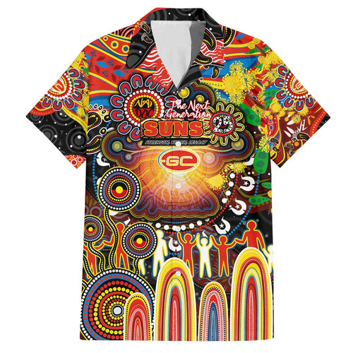 Personalised NAIDOC Week 2025 Suns Football Family Matching Tank Maxi Dress and Hawaiian Shirt Aboriginal Dot Painting
