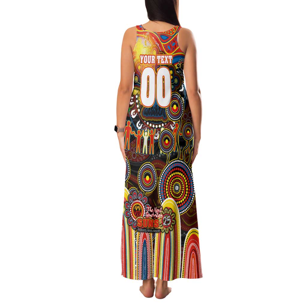 Personalised NAIDOC Week 2025 Suns Football Family Matching Tank Maxi Dress and Hawaiian Shirt Aboriginal Dot Painting