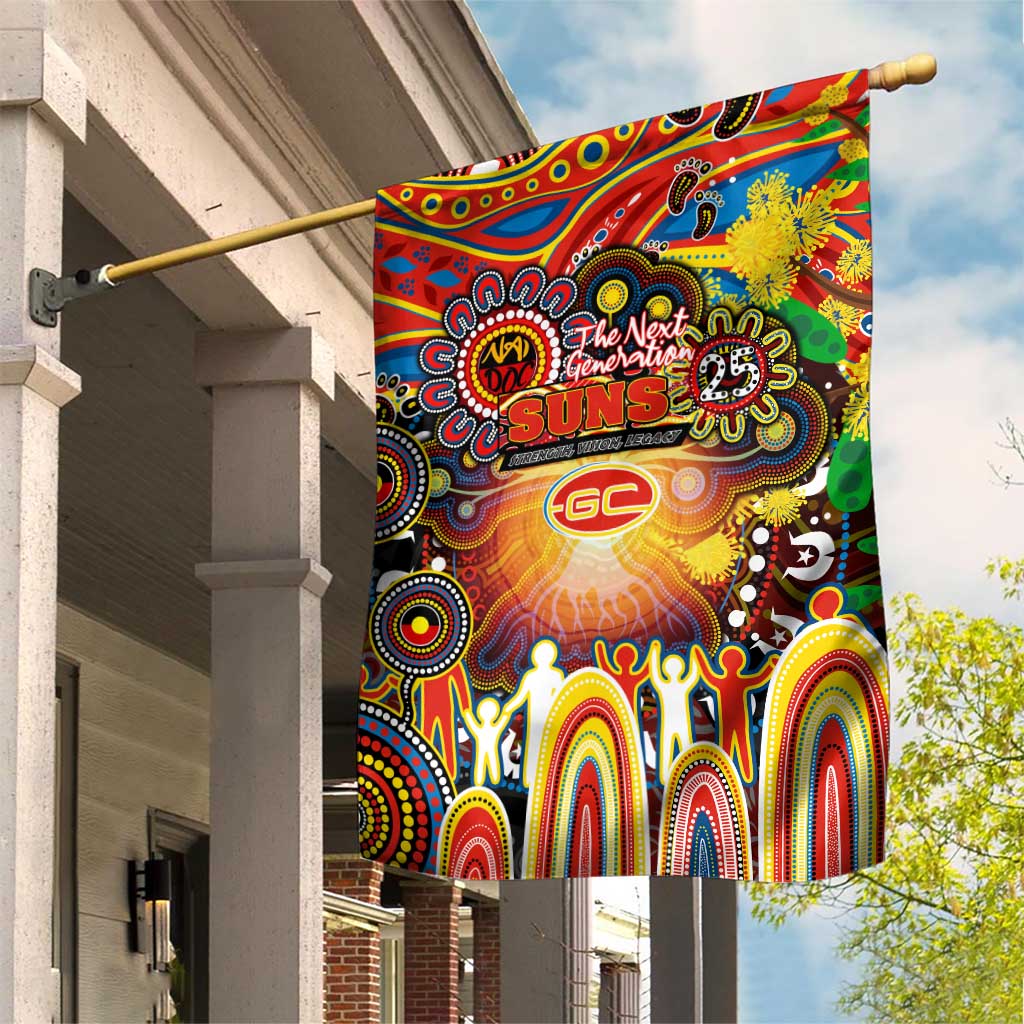NAIDOC Week 2025 Suns Football Garden Flag Aboriginal Dot Painting