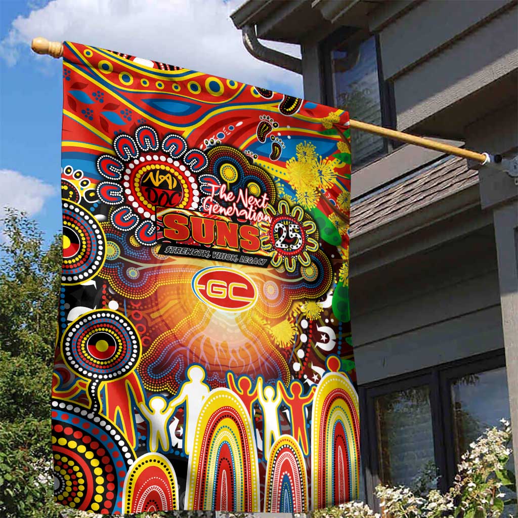 NAIDOC Week 2025 Suns Football Garden Flag Aboriginal Dot Painting