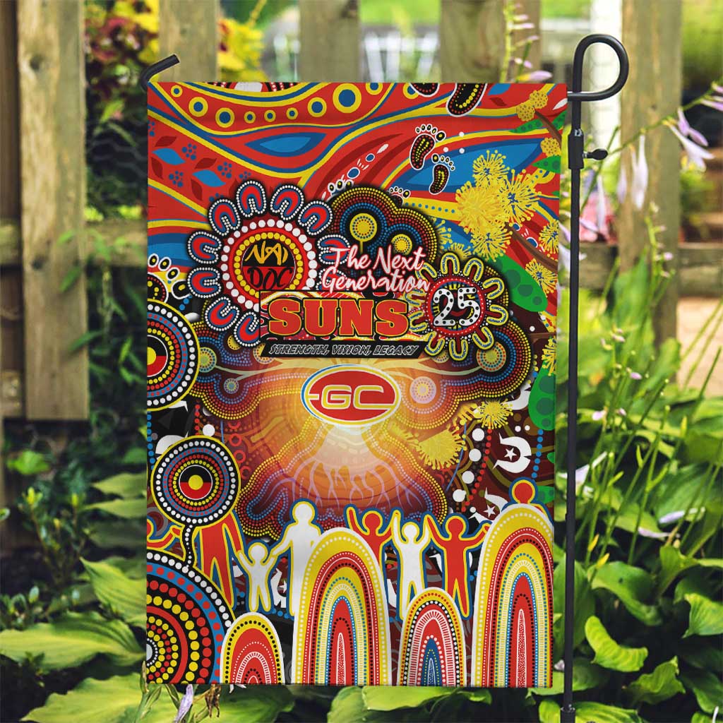 NAIDOC Week 2025 Suns Football Garden Flag Aboriginal Dot Painting