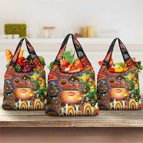 NAIDOC Week 2025 Suns Football Grocery Bag Aboriginal Dot Painting