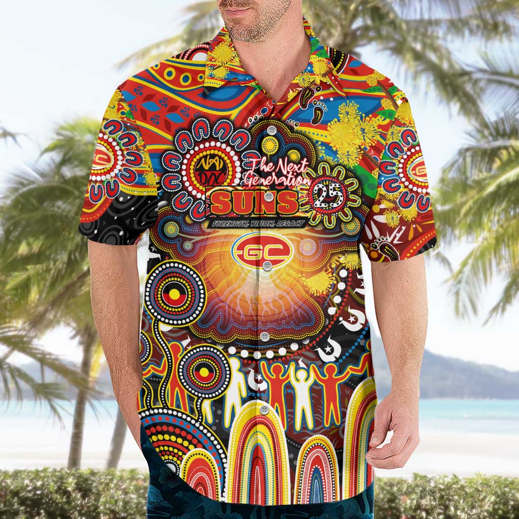 Personalised NAIDOC Week 2025 Suns Football Hawaiian Shirt Aboriginal Dot Painting