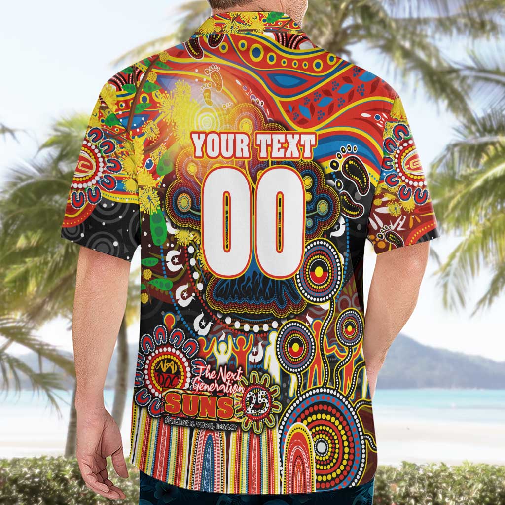 Personalised NAIDOC Week 2025 Suns Football Hawaiian Shirt Aboriginal Dot Painting