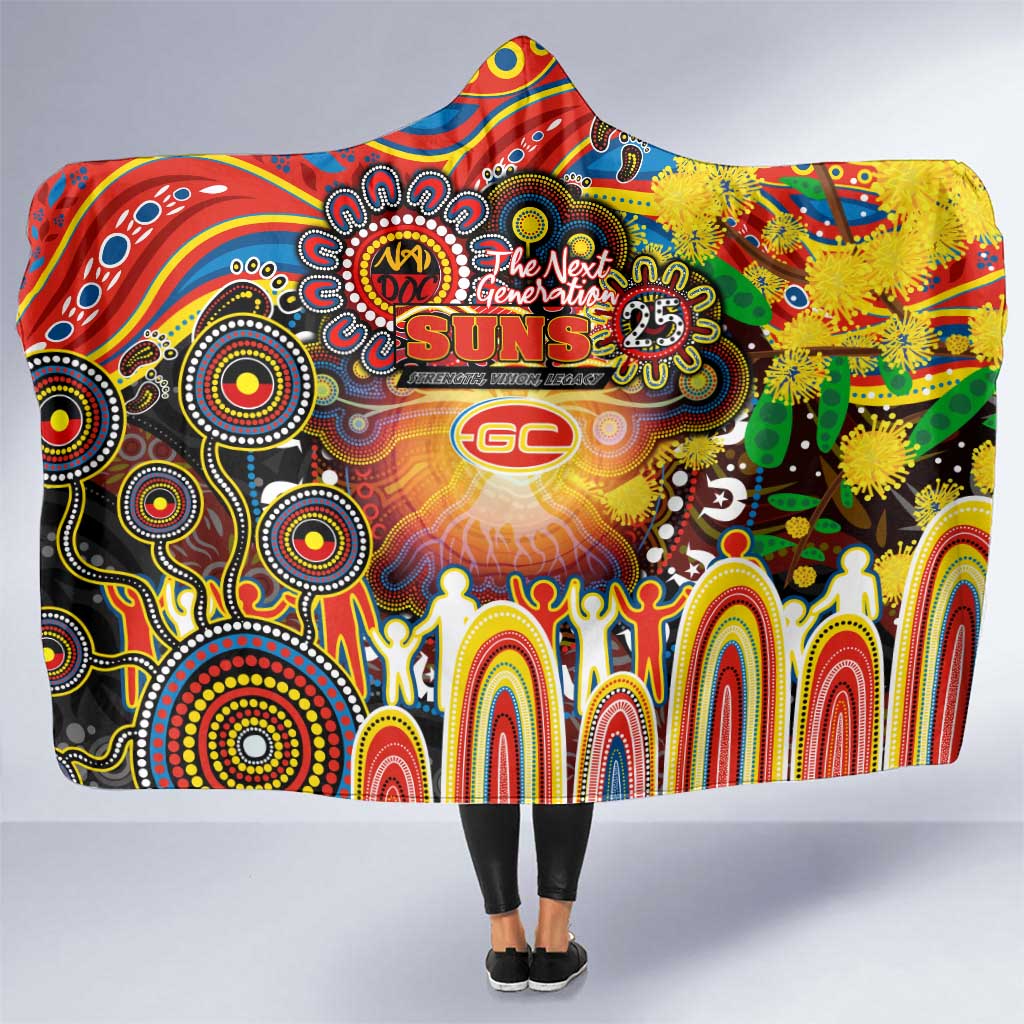 NAIDOC Week 2025 Suns Football Hooded Blanket Aboriginal Dot Painting