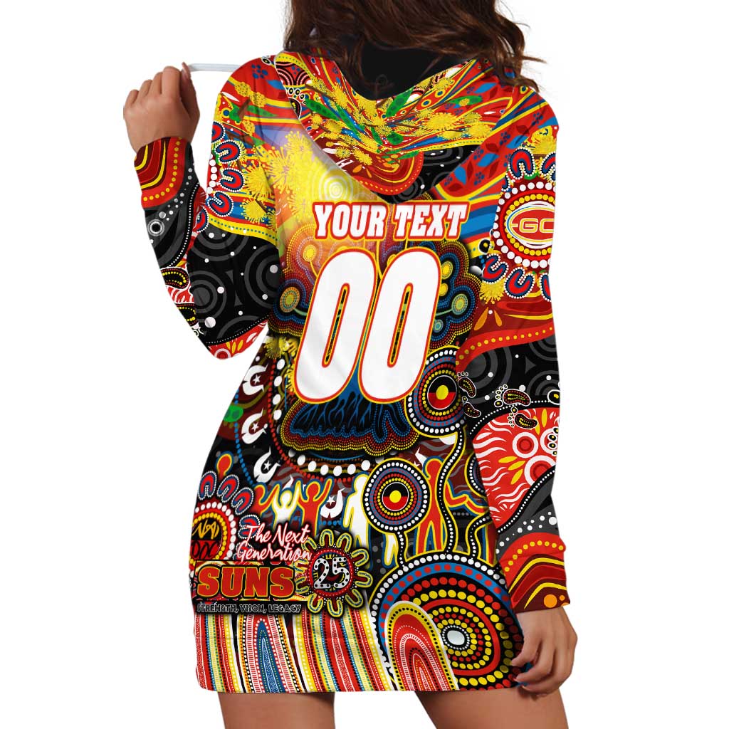 Personalised NAIDOC Week 2025 Suns Football Hoodie Dress Aboriginal Dot Painting