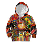 Personalised NAIDOC Week 2025 Suns Football Kid Hoodie Aboriginal Dot Painting
