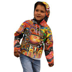 Personalised NAIDOC Week 2025 Suns Football Kid Hoodie Aboriginal Dot Painting