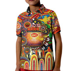 Personalised NAIDOC Week 2025 Suns Football Kid Polo Shirt Aboriginal Dot Painting