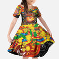 Personalised NAIDOC Week 2025 Suns Football Kid Short Sleeve Dress Aboriginal Dot Painting