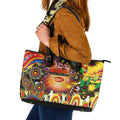 NAIDOC Week 2025 Suns Football Leather Tote Bag Aboriginal Dot Painting
