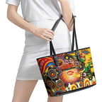 NAIDOC Week 2025 Suns Football Leather Tote Bag Aboriginal Dot Painting