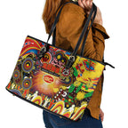 NAIDOC Week 2025 Suns Football Leather Tote Bag Aboriginal Dot Painting