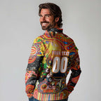 Personalised NAIDOC Week 2025 Suns Football Long Sleeve Polo Shirt Aboriginal Dot Painting