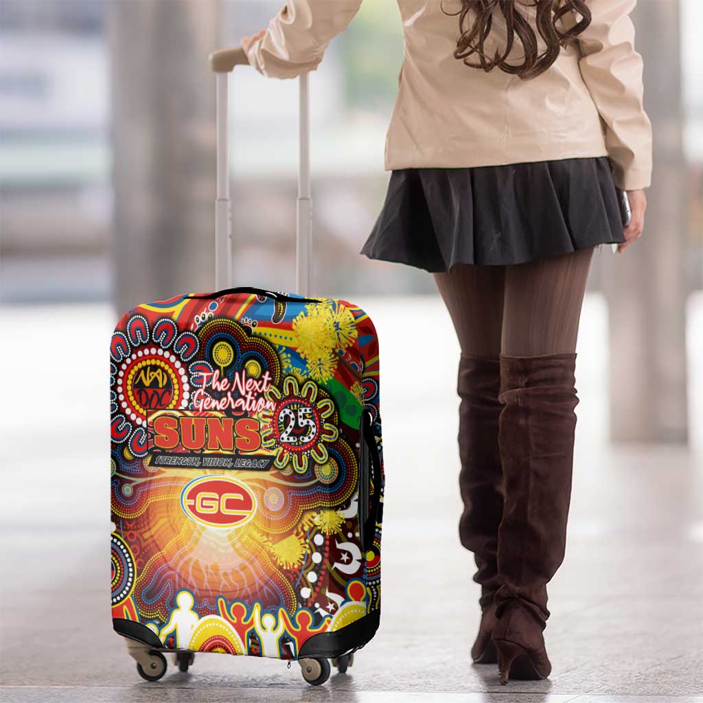 NAIDOC Week 2025 Suns Football Luggage Cover Aboriginal Dot Painting