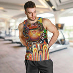 Personalised NAIDOC Week 2025 Suns Football Men Tank Top Aboriginal Dot Painting