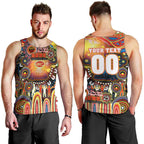 Personalised NAIDOC Week 2025 Suns Football Men Tank Top Aboriginal Dot Painting
