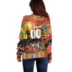Personalised NAIDOC Week 2025 Suns Football Off Shoulder Sweater Aboriginal Dot Painting