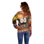 Personalised NAIDOC Week 2025 Suns Football Off Shoulder Sweater Aboriginal Dot Painting