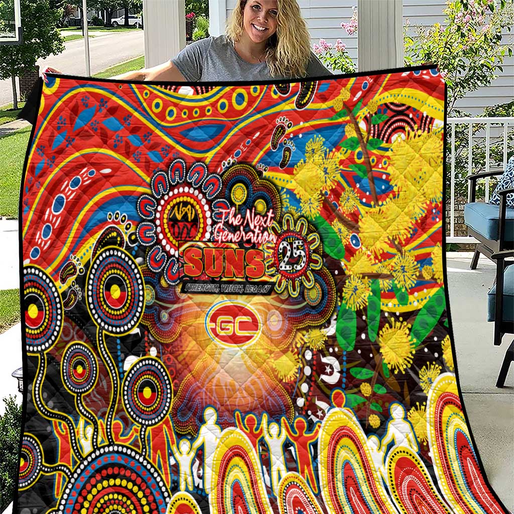 NAIDOC Week 2025 Suns Football Quilt Aboriginal Dot Painting