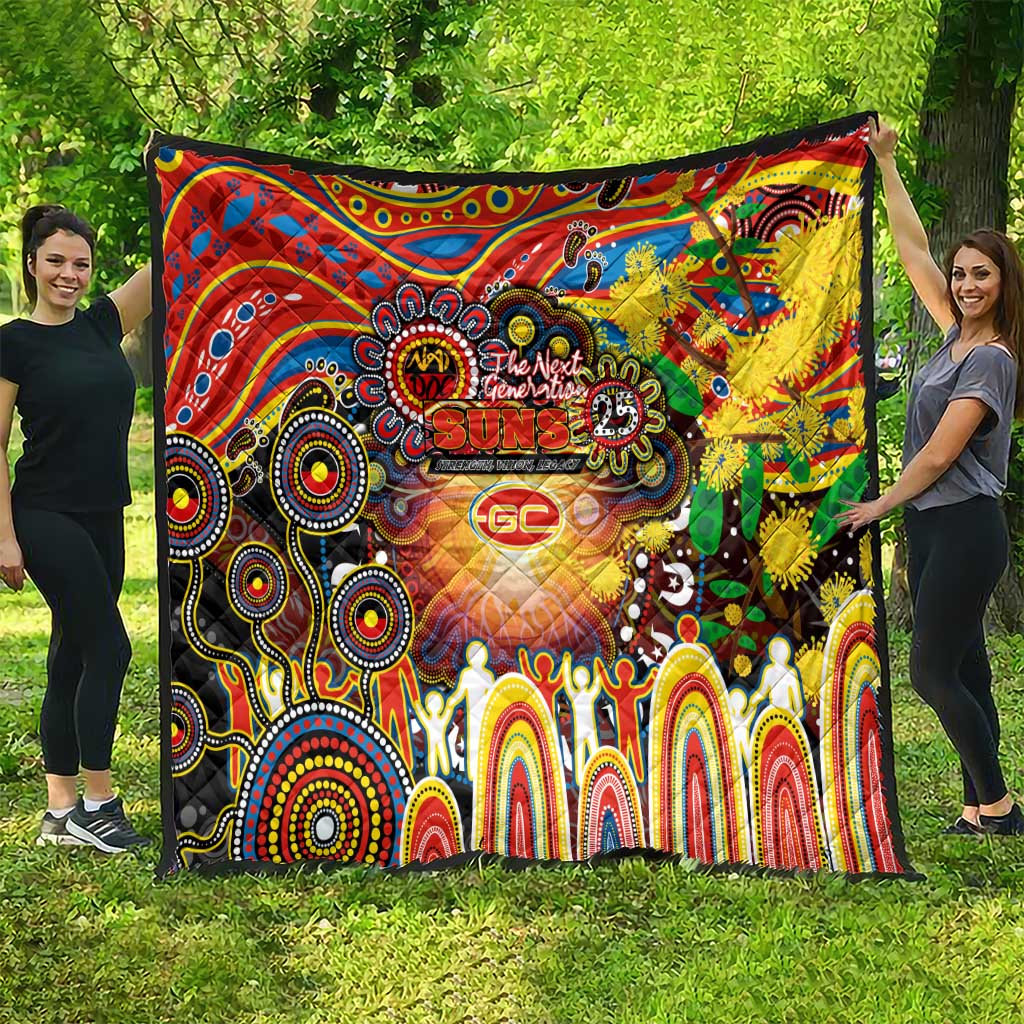 NAIDOC Week 2025 Suns Football Quilt Aboriginal Dot Painting