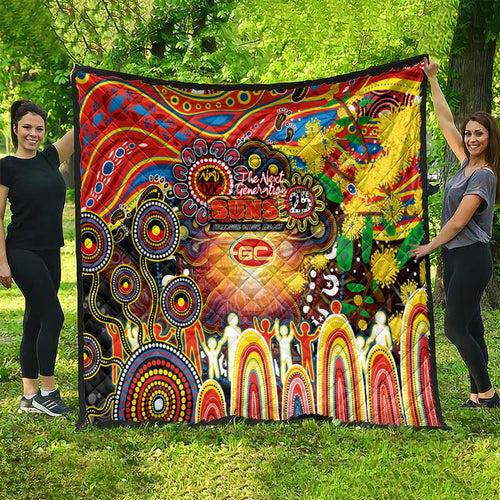 NAIDOC Week 2025 Suns Football Quilt Aboriginal Dot Painting