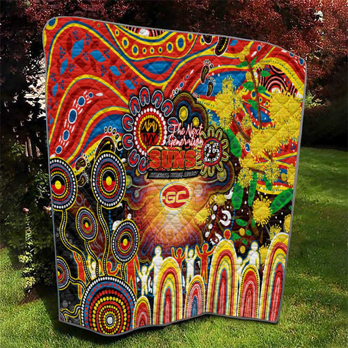 NAIDOC Week 2025 Suns Football Quilt Aboriginal Dot Painting