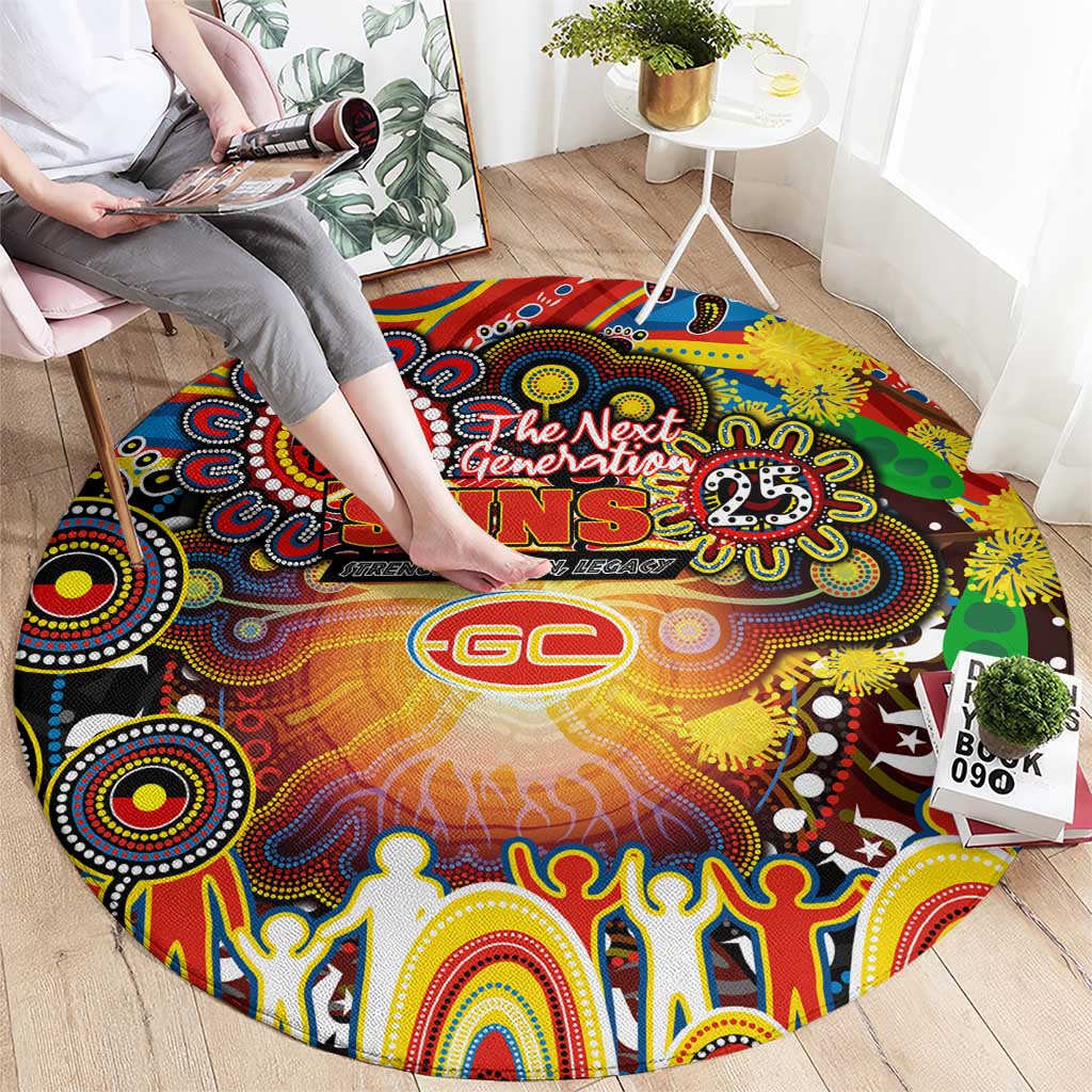 NAIDOC Week 2025 Suns Football Round Carpet Aboriginal Dot Painting