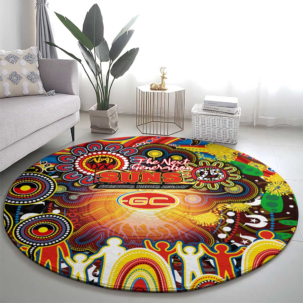 NAIDOC Week 2025 Suns Football Round Carpet Aboriginal Dot Painting