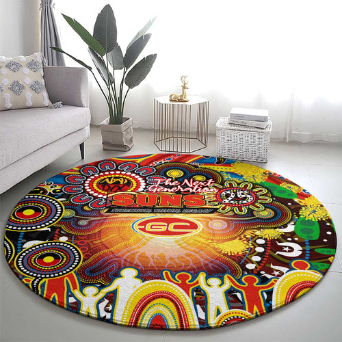 NAIDOC Week 2025 Suns Football Round Carpet Aboriginal Dot Painting