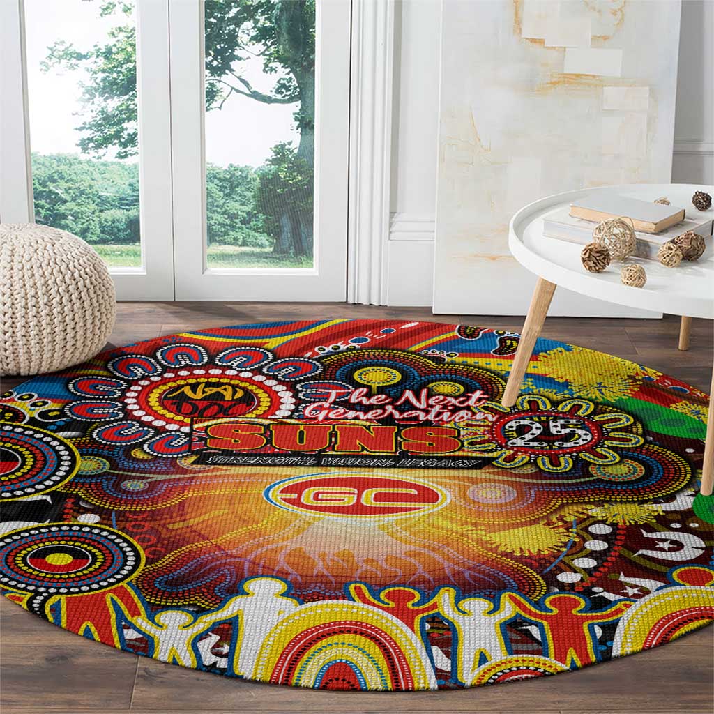NAIDOC Week 2025 Suns Football Round Carpet Aboriginal Dot Painting