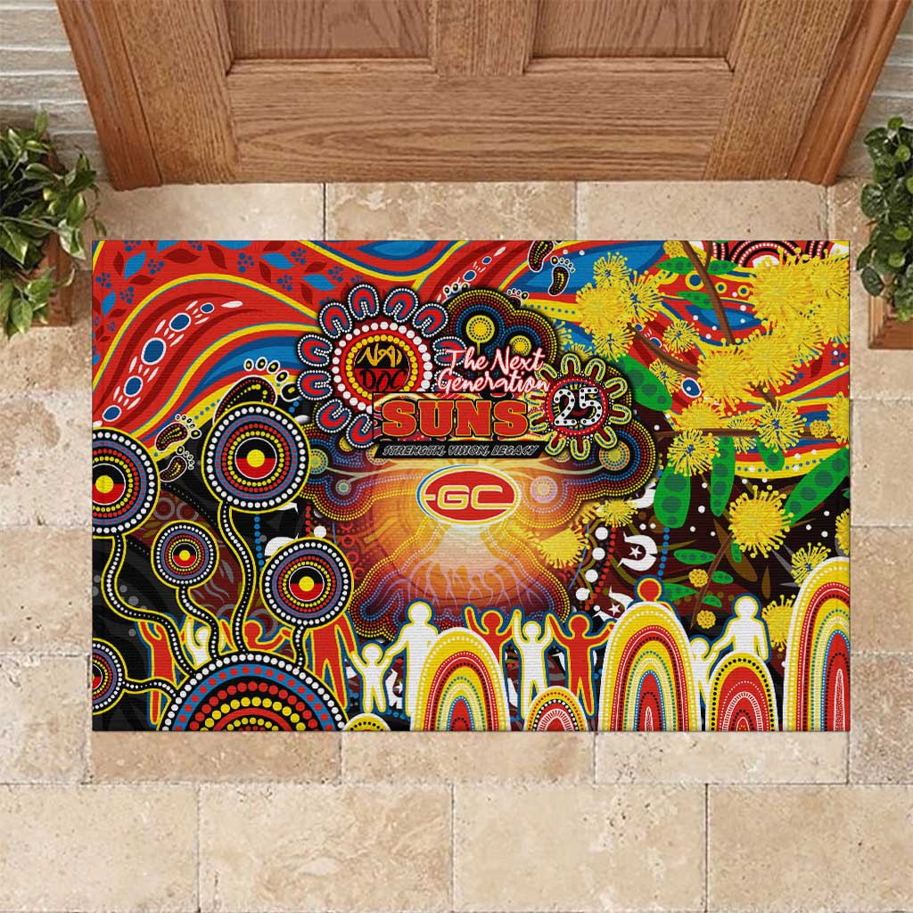 NAIDOC Week 2025 Suns Football Rubber Doormat Aboriginal Dot Painting