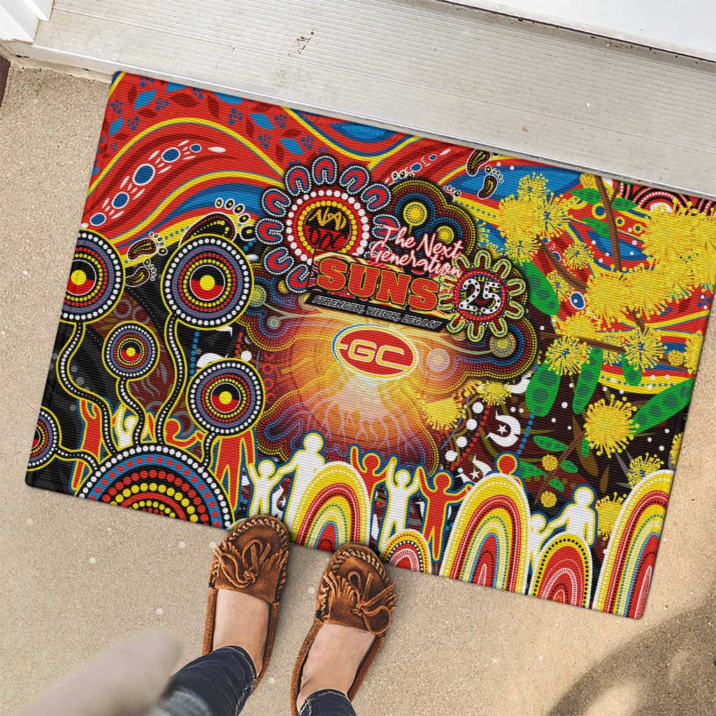 NAIDOC Week 2025 Suns Football Rubber Doormat Aboriginal Dot Painting
