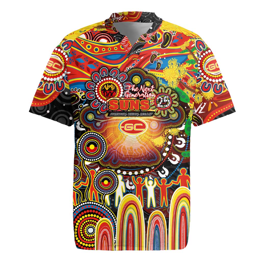 Personalised NAIDOC Week 2025 Suns Football Rugby Jersey Aboriginal Dot Painting