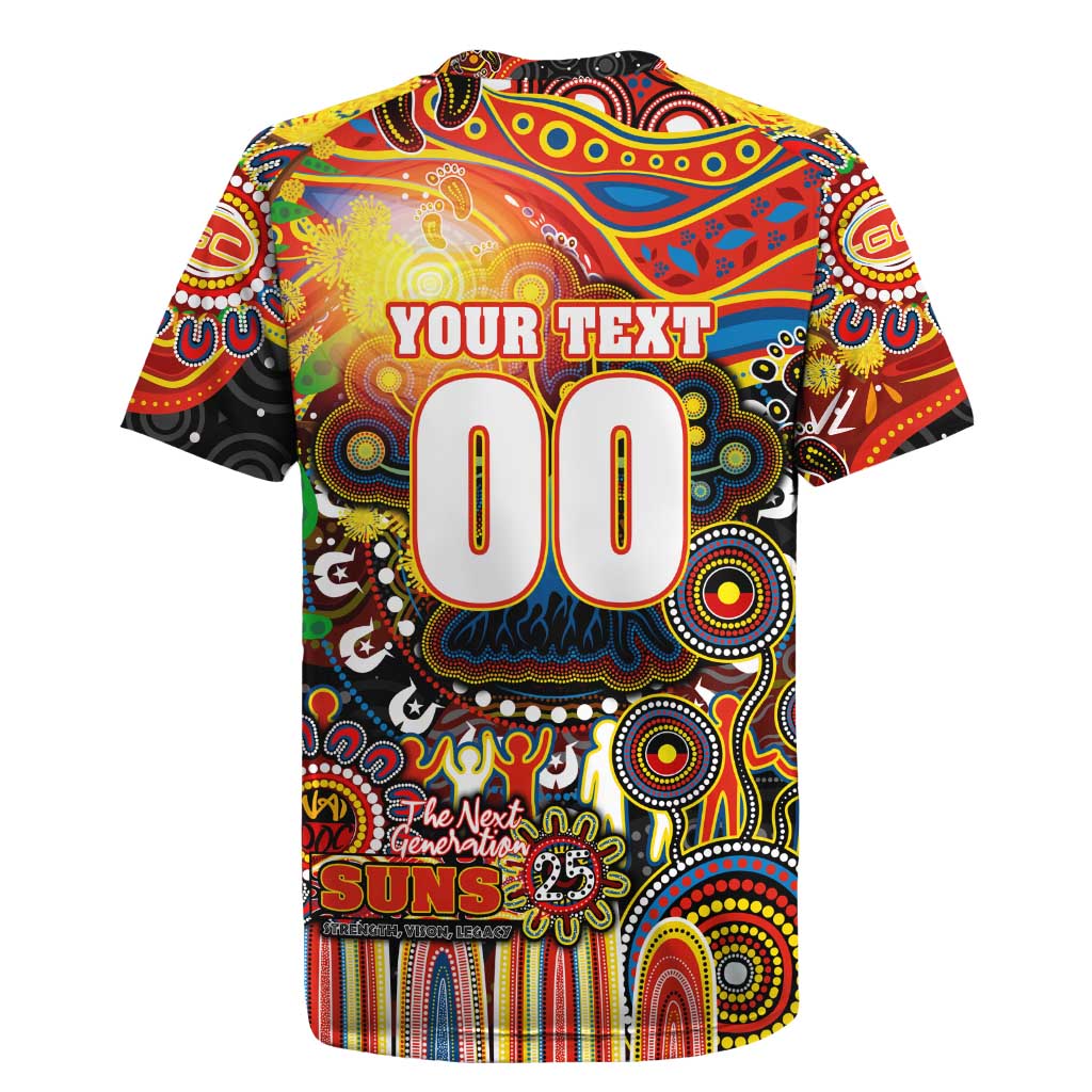 Personalised NAIDOC Week 2025 Suns Football Rugby Jersey Aboriginal Dot Painting