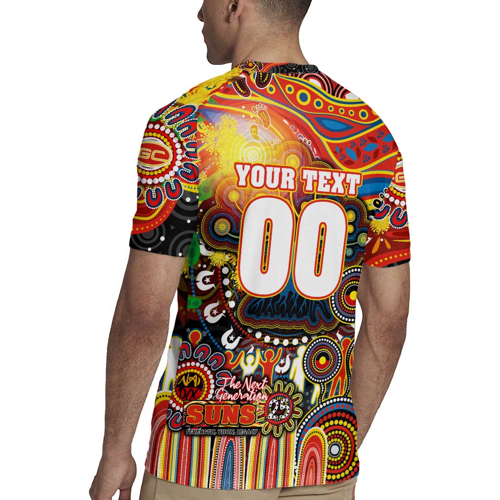 Personalised NAIDOC Week 2025 Suns Football Rugby Jersey Aboriginal Dot Painting