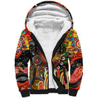 Personalised NAIDOC Week 2025 Suns Football Sherpa Hoodie Aboriginal Dot Painting